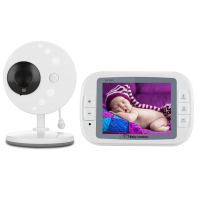 3.5inch Newborn Lullabies Baby Monitor with Zoomable Night Vision Digital Color Camera Two-Way Audio