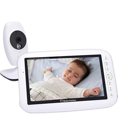 Home large LCD display screen wireless video baby monitor with 7.0" night vision camera