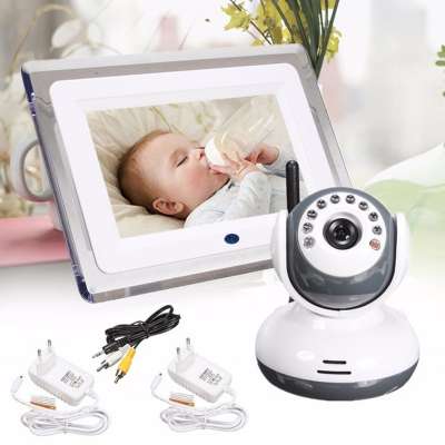 4 Channels Night Vision Video 7inch Recordable Baby Monitor Sound Amplifier