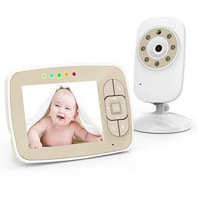 3.5 Inch Two-Way Talk Back Lullabies Temperature Monitoring Video Baby Camera Monitor With Infrared Night Vision